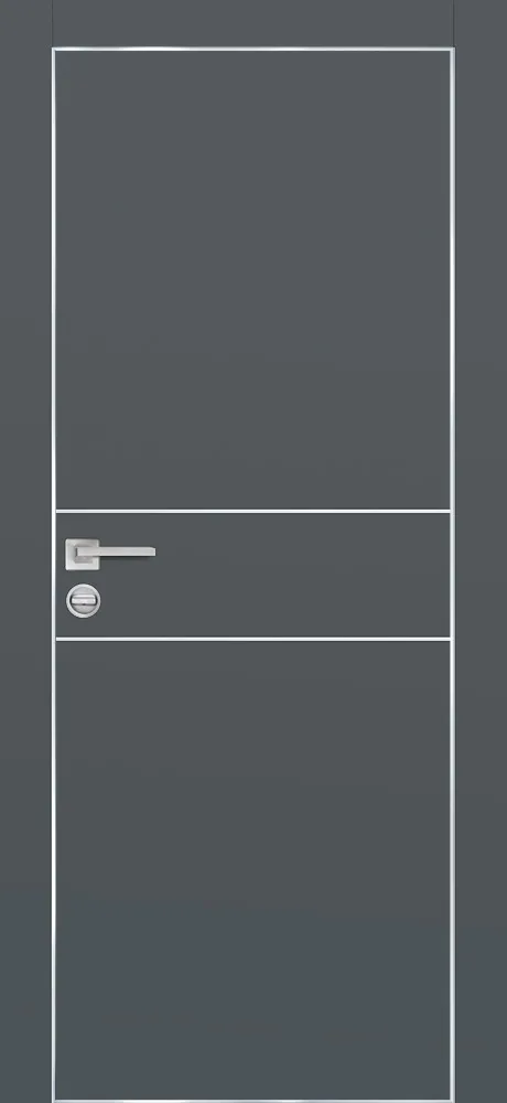 Фото Межкомнатная дверь ПХ-15  AL кромка с 4-х ст. Графит матовый