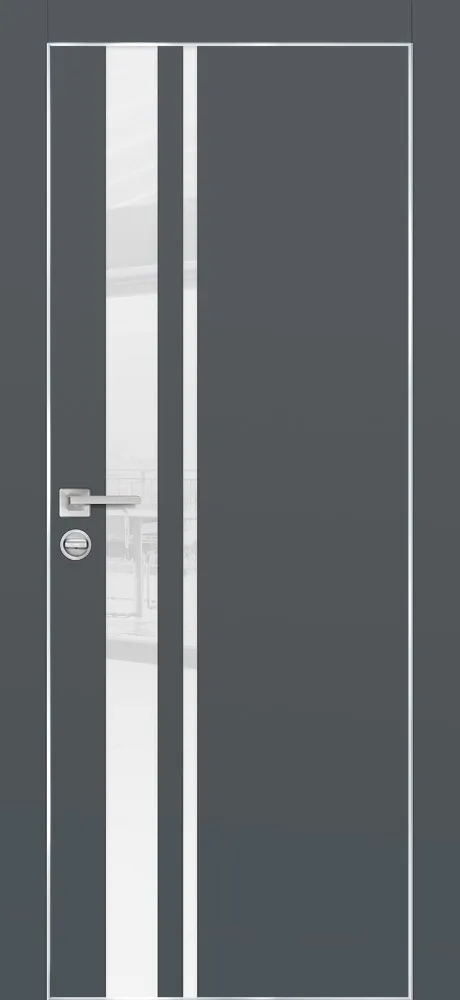 Межкомнатная дверь ПХ-16  AL кромка с 4-х ст. Графит матовый